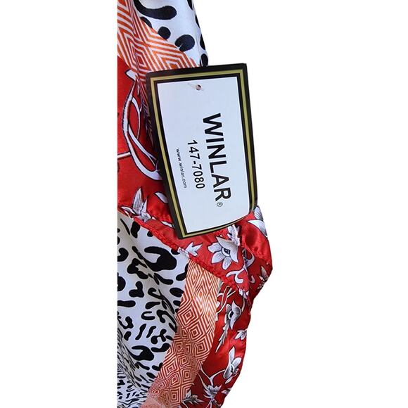 NWT Winlar Caftan Silk Fabric with a Bold Colorful Floral & Animal Print sz O/S - Picture 5 of 14